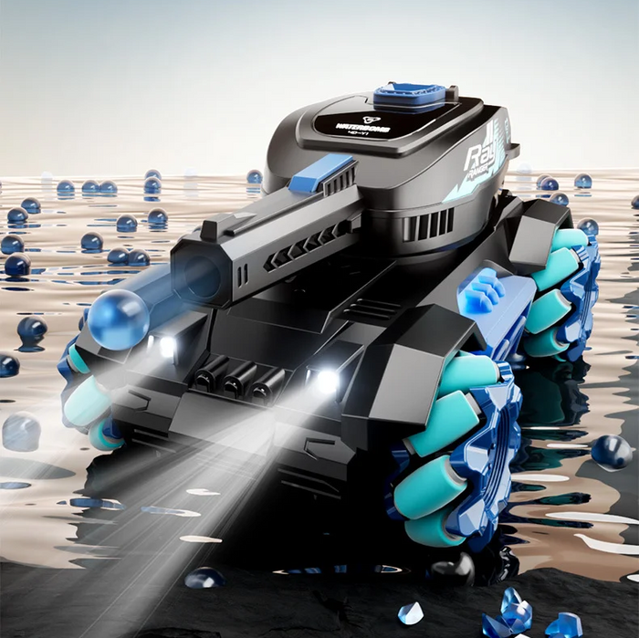 RC stunt tank toy from dealonline.co.nz with gesture sensing, lights, music, and water bullet balls for interactive play.