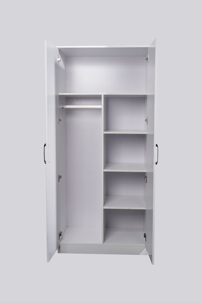 White Rebon wardrobe by sue-e furniture featuring sleek doors and modern design for bedroom storage.