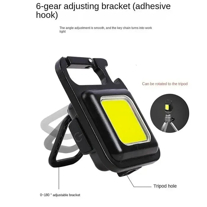 Black Habicare Rechargeable Mini LED Light, compact portable flashlight with adjustable brightness and rechargeable battery.
