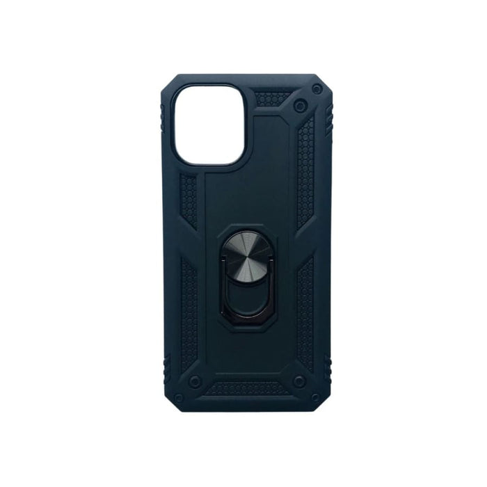 Black Rugged Armor case for iPhone 12 Pro Max 6.7-inch by 9eight5, showing durable protective design and textured surface.