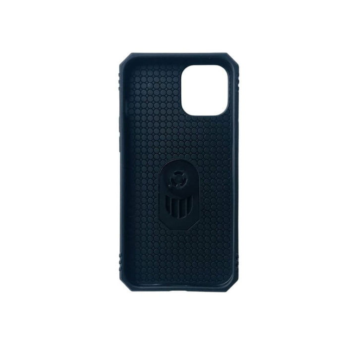 Black Rugged Armor case by 9eight5 for iPhone 12 Pro Max (6.7-inch) with reinforced edges and textured grip.