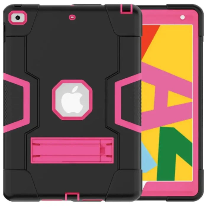 Black and rose red Rugged Case for iPad Series by 9eight5 from Habicare, featuring durable protective design and textured surface.