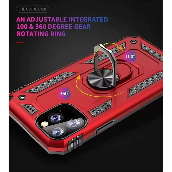 9eight5 rugged iPhone 11 hard case in four colors, showing a protective phone case with textured edges and precise cutouts.