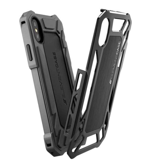 Black Rugged Case for iPhone SE (3rd and 2nd Gen) by 9eight5, showing the durable protective exterior and precise camera cutout.