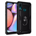 Black Rugged Case for Samsung Galaxy A10s by 9eight5, protective phone case with textured grip and reinforced corners.