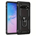 Black Rugged Case for Samsung Galaxy S10 by 9eight5, showing durable protective design with textured surface and precise cutouts.