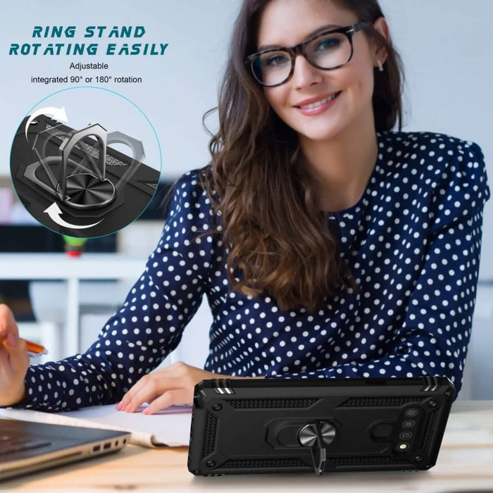 Rugged 9eight5 phone case for Samsung Galaxy S10 with durable, protective design and textured black finish.