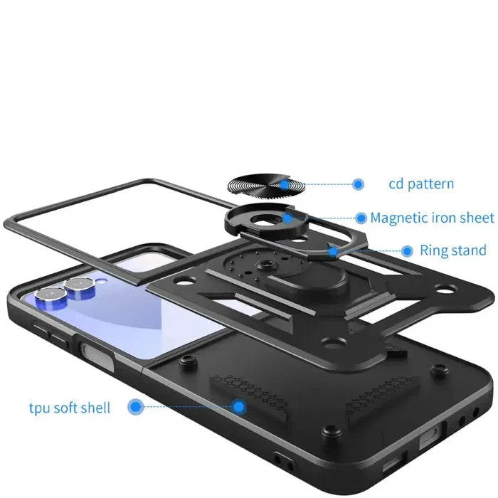 Habicare 9eight5 rugged military-grade cover for Samsung Galaxy Z Flip7, in a protective black case with textured finish