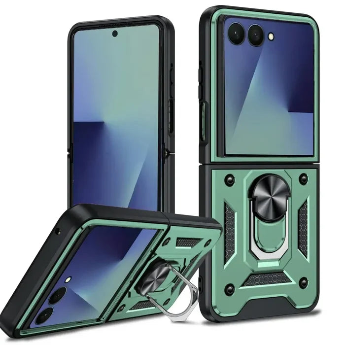 Habicare Rugged Military Grade Cover for Samsung Galaxy Z Flip7, available in 7 colors, offers durable protection for your phone.