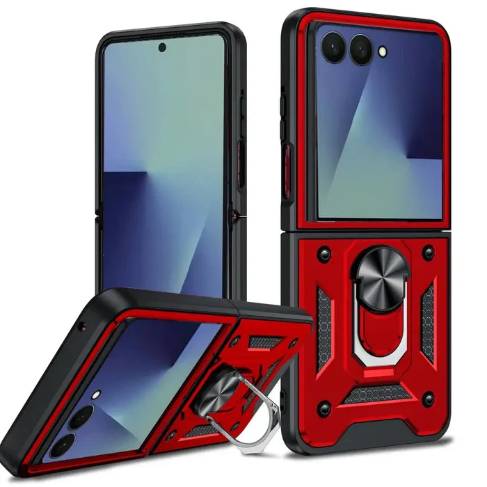 Habicare Rugged Military Grade Cover for Samsung Galaxy Z Flip7 in black, showing durable design and textured surface.