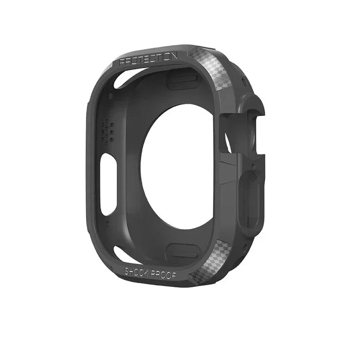 Habicare Rugged Watch Case for Apple Watch Series 42mm, 44mm, 45mm, protective TWS cover in black with textured finish.