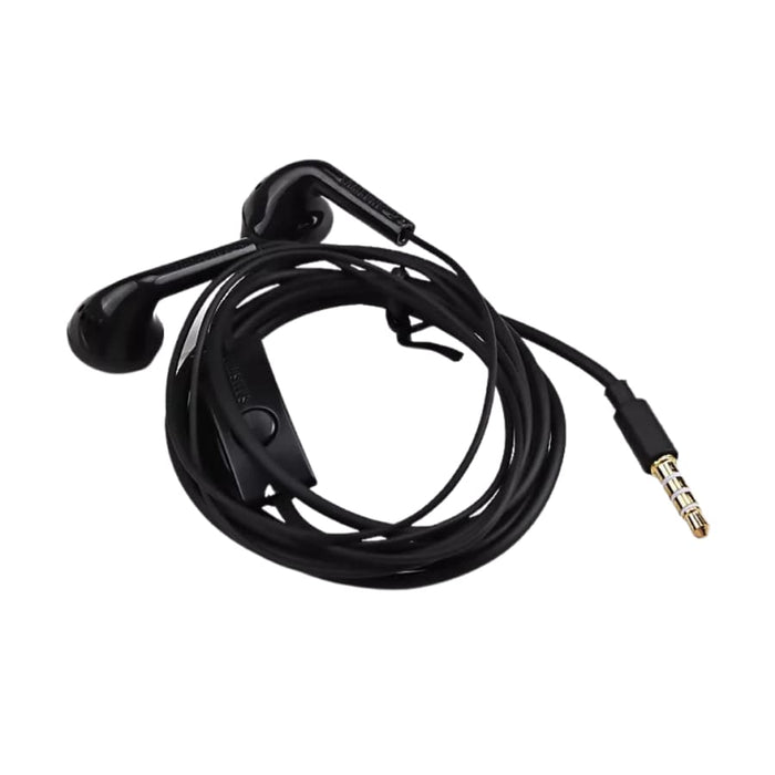 Samsung wired earphones by 9eight5, close-up of in-ear headphones with cable for phone and tablet audio.
