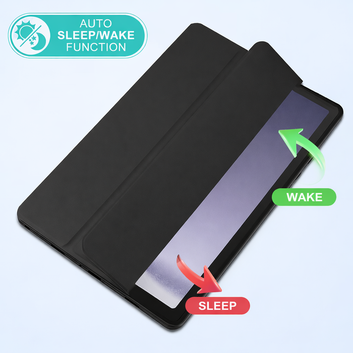 Samsung Galaxy Tab A11 clear acrylic case with slim shockproof design and button access, made by TechPlus.
