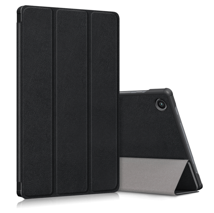 Samsung Galaxy Tab A9 Plus 11-inch tri-fold stand case by TechPlus, front view showing protective cover and stand feature.