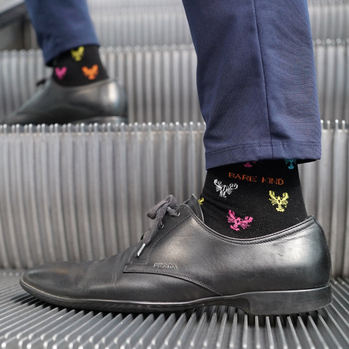 Barekind NZ Save the Lobster small motif bamboo socks featuring a lobster design on soft, eco-friendly fabric.