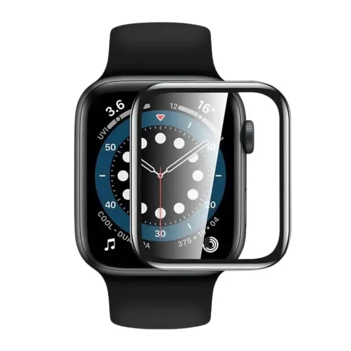 Set of five Habicare Apple Watch Series 8 41mm screen protectors showing clear, durable film coverings for smartwatch screens.