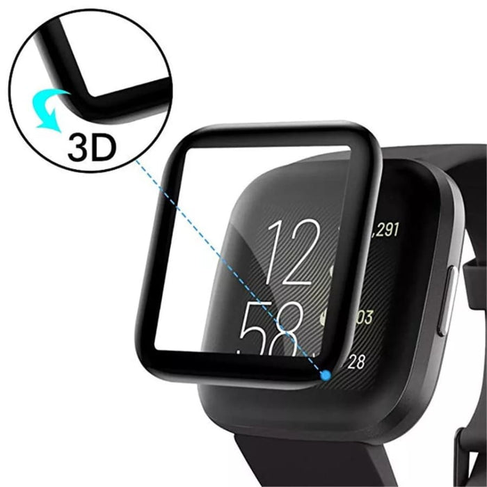Fitbit Versa 2 screen protector by That Watch Shop, clear watch screen shield with precise cutouts for device protection.