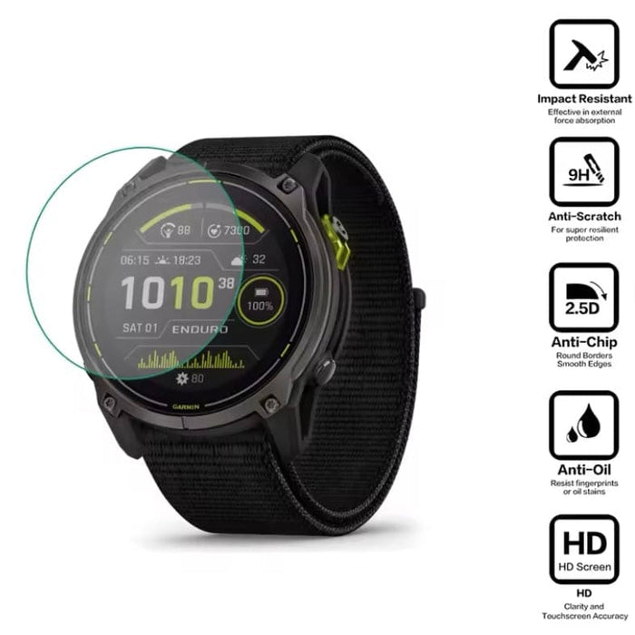 Garmin Enduro 3 watch screen protector by That Watch Shop, clear protective film covering the watch face.