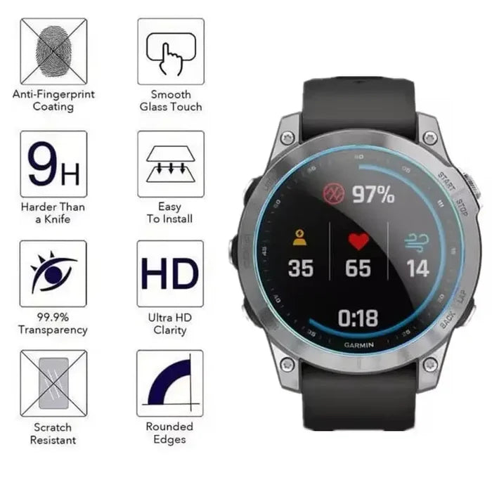 Pack of 5 Habicare Garmin epix Pro (Gen 2) 51mm watch screen protectors, clear and durable protective covers for smartwatch screens.