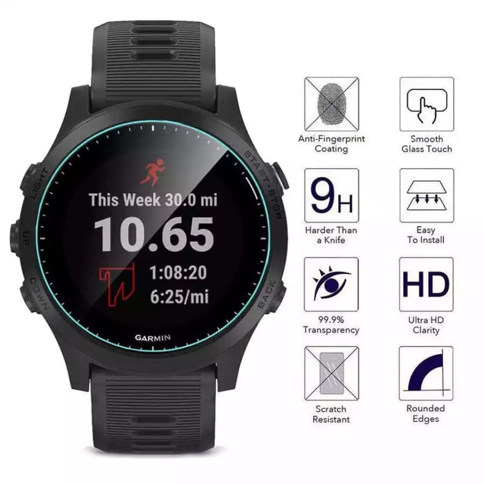 Garmin Forerunner 935 watch screen protector by That Watch Shop, clear protective film covering the watch face.
