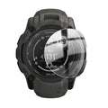 Pack of five Habicare Garmin Instinct 2X Solar Series watch screen protectors showing clear, durable film for smartwatch protection.
