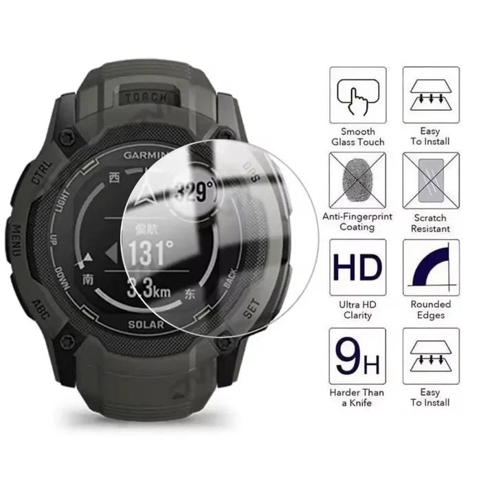Pack of five Habicare screen protectors for Garmin Instinct 2X Solar Series watch, providing durable scratch and impact protection.