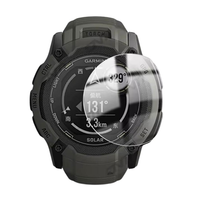 Gray Garmin Instinct 2X Solar Series watch screen protector, durable and protective for smartwatch display.