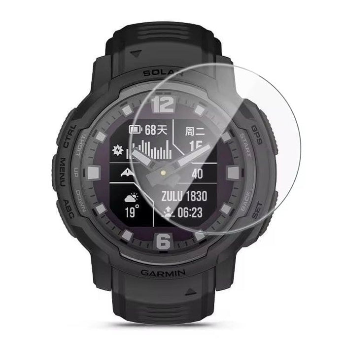 Garmin Instinct Crossover watch screen protector from That Watch Shop, clear protective film on smartwatch display.