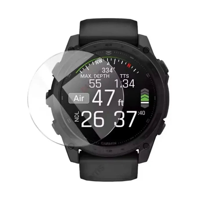 Pack of five Habicare Garmin Tactix 8 47mm watch screen protectors showing clear, protective film on watch display.