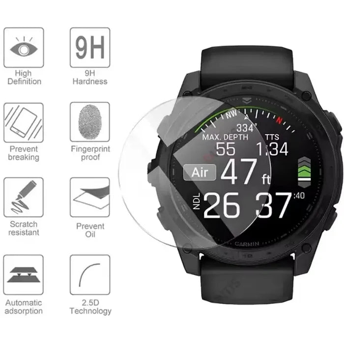 Pack of five Habicare Garmin Tactix 8 47mm watch screen protectors showing clear, durable film for smartwatch protection.