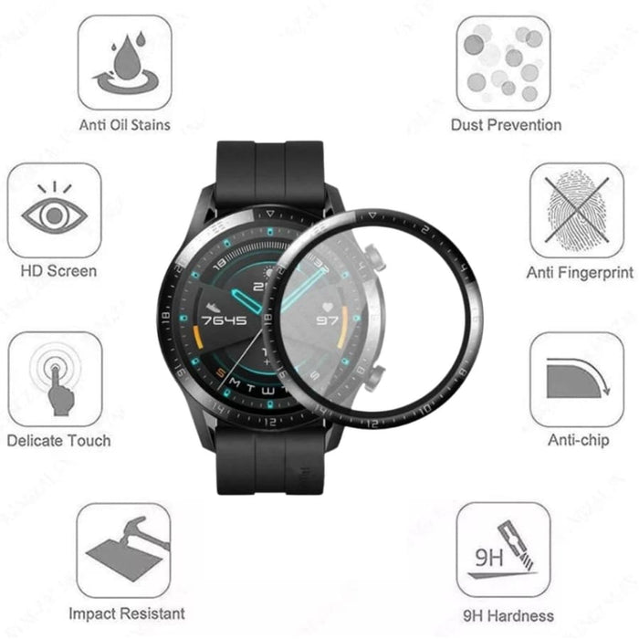Huawei GT 2 46mm watch screen protector from That Watch Shop, showing clear, protective film on the watch face.