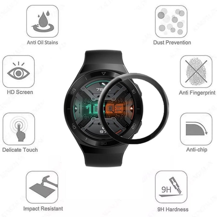 Huawei GT 2e Active watch screen protector from That Watch Shop, clear protective film covering the smartwatch display.