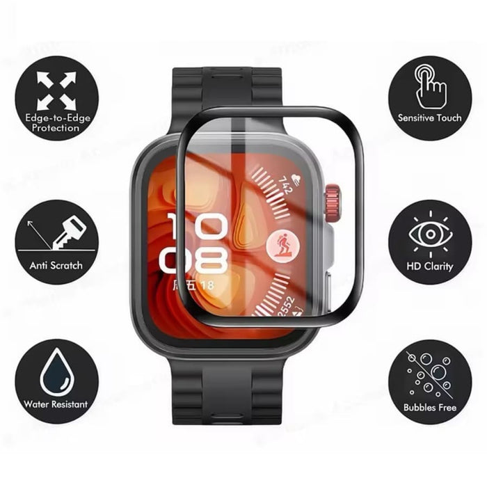 Huawei Watch Fit 4 screen protector by That Watch Shop showing clear, protective film on smartwatch display.