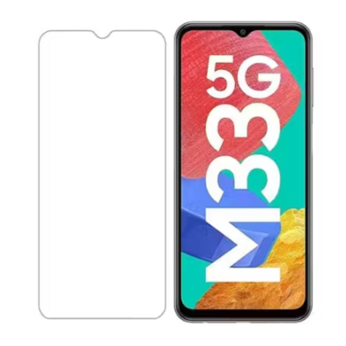 Two 9eight5 screen protectors for Samsung Galaxy M33 5G, clear and durable film for screen protection in a pack of two.