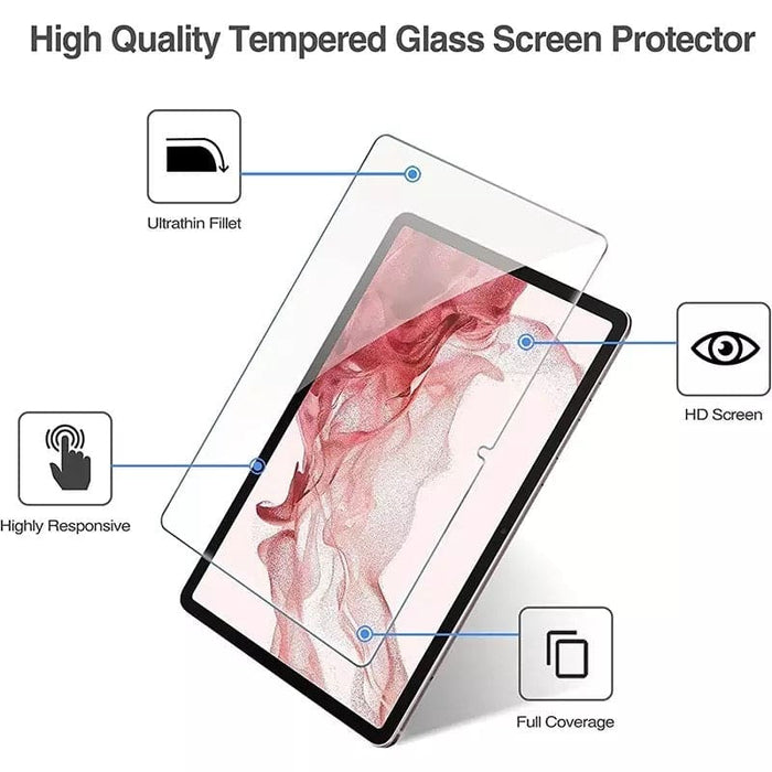 9eight5 screen protector for Samsung Galaxy Tab S7 Plus 12.4-inch (2020) T970/T975, showing a clear protective film on the tablet screen