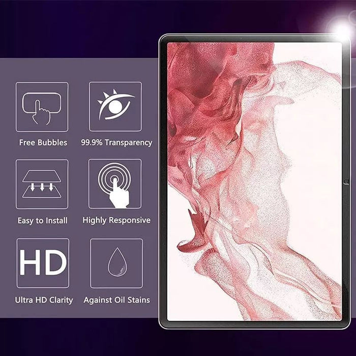 9eight5 screen protector for Samsung Galaxy Tab S7 Plus 12.4-inch (2020) T970/T975, showing the clear, protective film on the tablet screen.