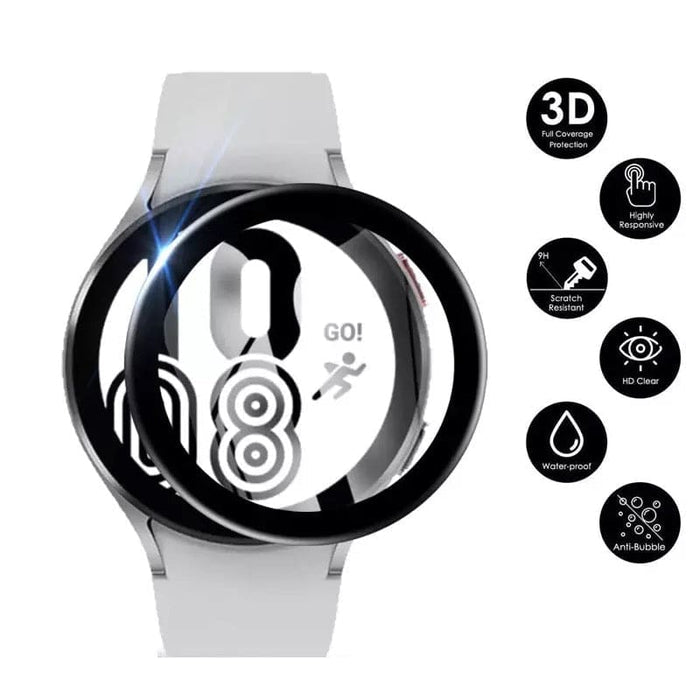 Samsung Galaxy Watch 4 40mm screen protector from That Watch Shop, showing a clear protective film on the watch face.