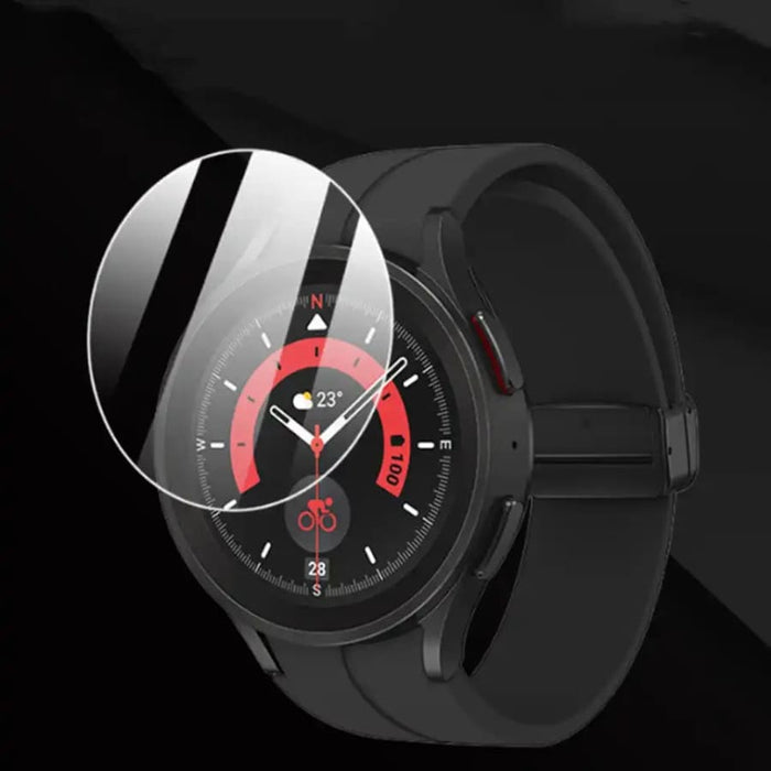 Samsung Galaxy Watch 5 Pro 45mm screen protector from That Watch Shop, clear protective film over watch face.