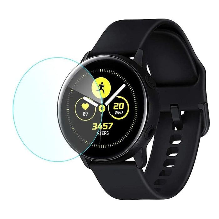 Black screen protector for Samsung Galaxy Watch Active 40mm, provides protection for the watch display.