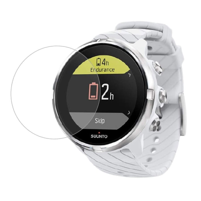 Two clear screen protectors for Suunto 9 Peak Pro watch cases, designed to shield the watch face from scratches and damage.