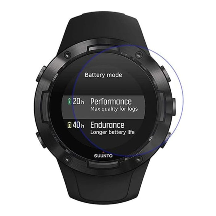 Clear screen protector for Suunto D5 watch case, designed to protect the watch display from scratches and damage.