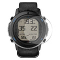 Pack of two clear screen protectors for Suunto D6i Novo watch case, showing the transparent film and packaging details.