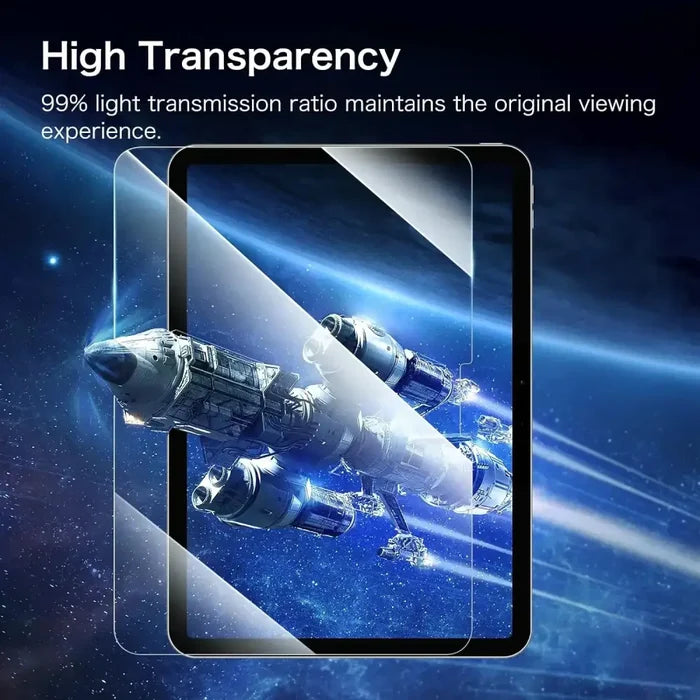 Habicare 9eight5 tempered glass screen protectors for all iPad models, pack of 2, providing durable, clear screen protection.
