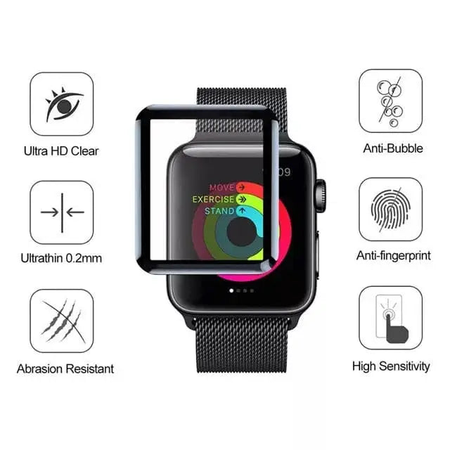 Set of five Habicare screen protectors for Apple Watch 1st generation 38mm, designed to shield the watch display from scratches.