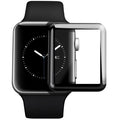 Black Apple Watch Series 3 38mm screen protectors by That Watch Shop, pack of 2, designed to shield the smartwatch display.