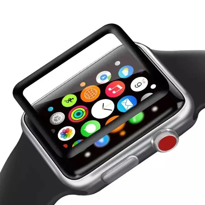 Set of five Habicare Apple Watch Series 7 45mm screen protectors, clear and durable for watch screen protection.