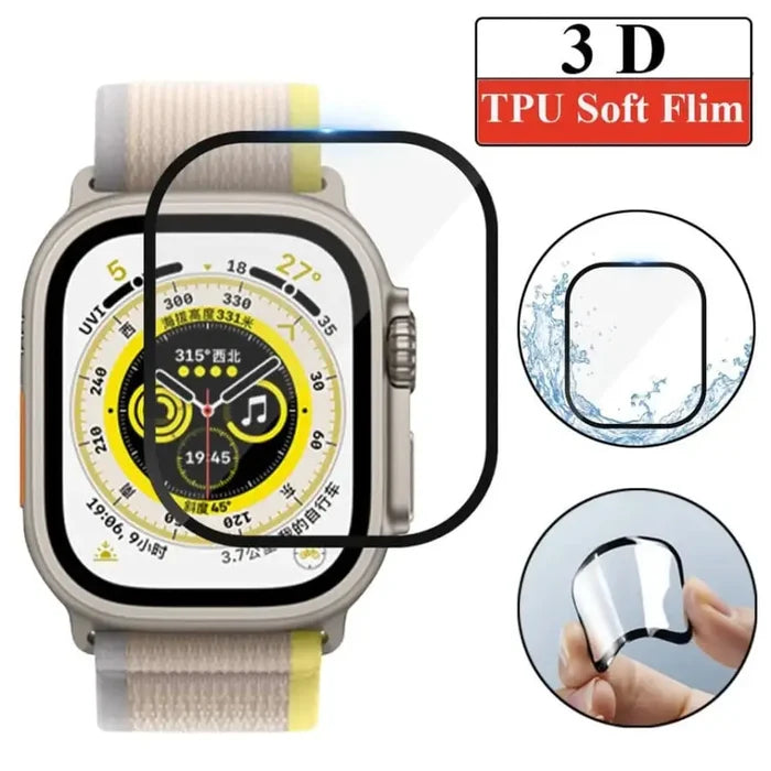 Set of five Habicare Apple Watch Ultra screen protectors showing clear, protective covers for the smartwatch display.