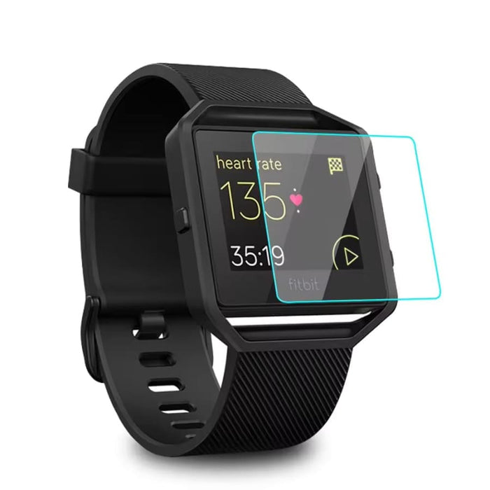 Black Fitbit Blaze screen protectors, pack of 2, designed for smartwatch display protection from That Watch Shop.