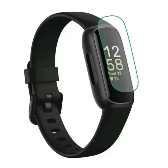 Set of five Habicare Fitbit Inspire 3 screen protectors for watch screens, providing durable protection and clear visibility.