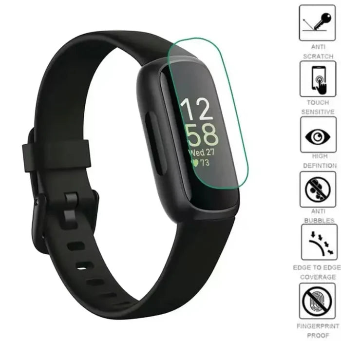 Habicare Fitbit Inspire 3 screen protectors, pack of 5, clear watch screen protectors for enhanced device protection.